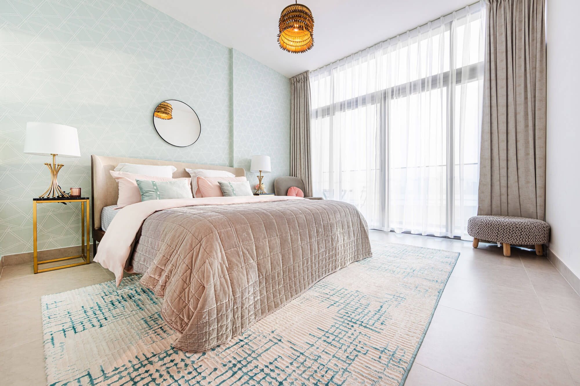Open-plan living and dining area with stylish interiors at Park View residential complex.